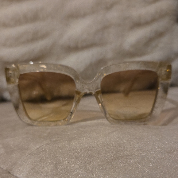 Circus-NY Accessories - Circus-NY Stylish Gold Sparkle -Tinted Women's Sunglasses